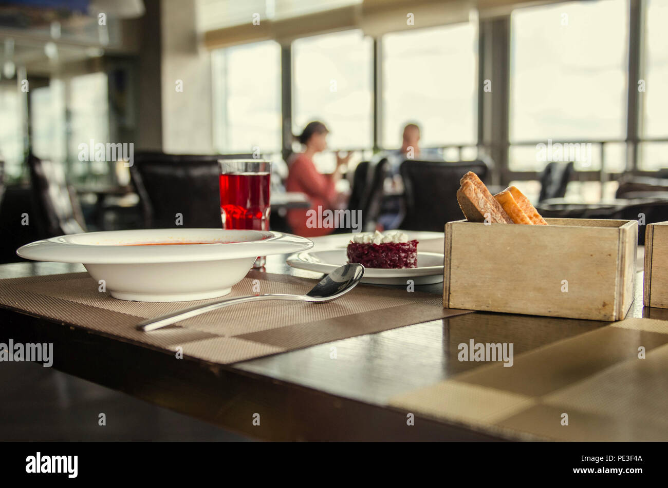 fine table setting in a restaurant. business lunch Stock Photo Alamy