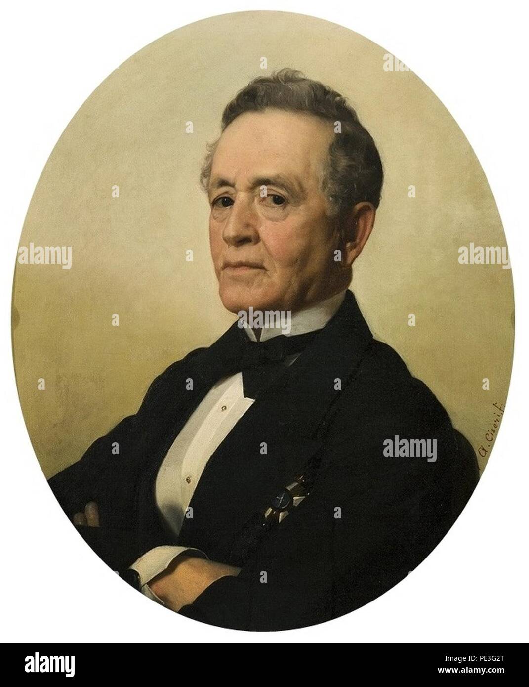 Antonio Ciseri - Retrato do Conselheiro Lopes Netto. Stock Photo