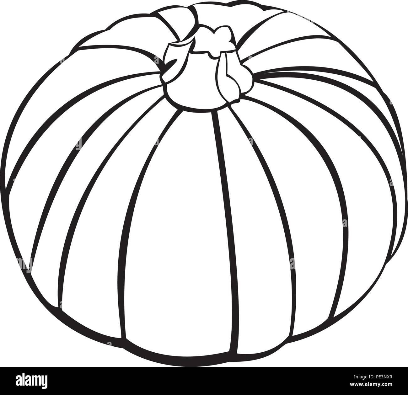 Black and white illustration of pumpkin Stock Vector