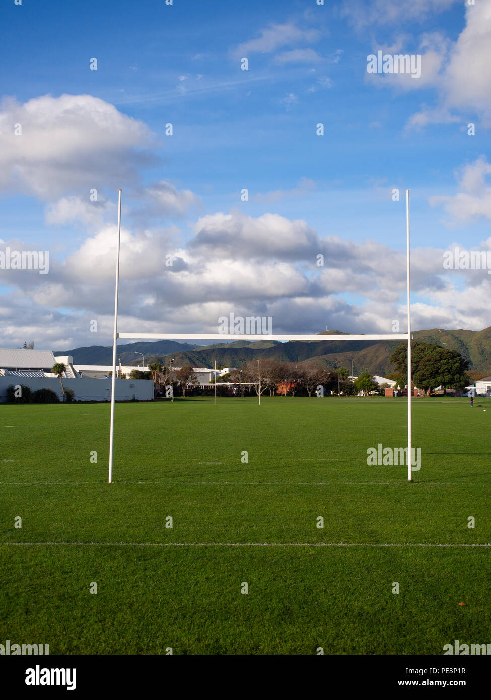 Rugby Field At Hutt Recreation Ground Stock Photo Alamy