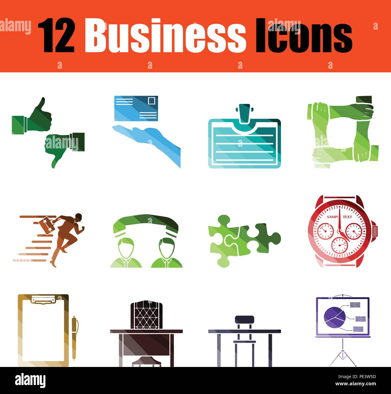 Set of Business icons. Gradient color design. Vector illustration Stock ...