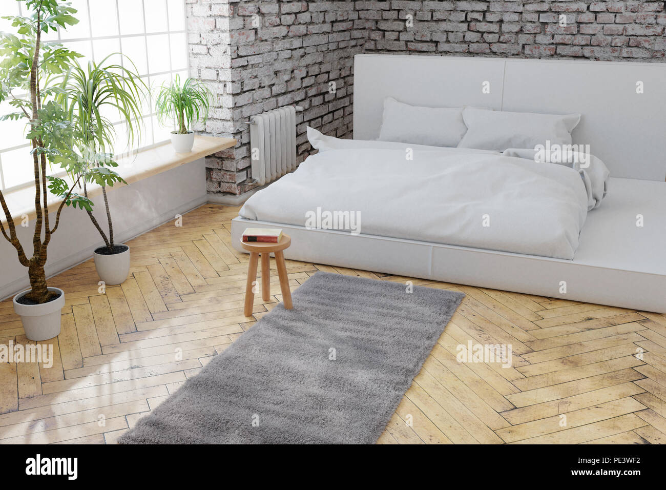 Apartment architecture bedroom brick hi-res stock photography and ...