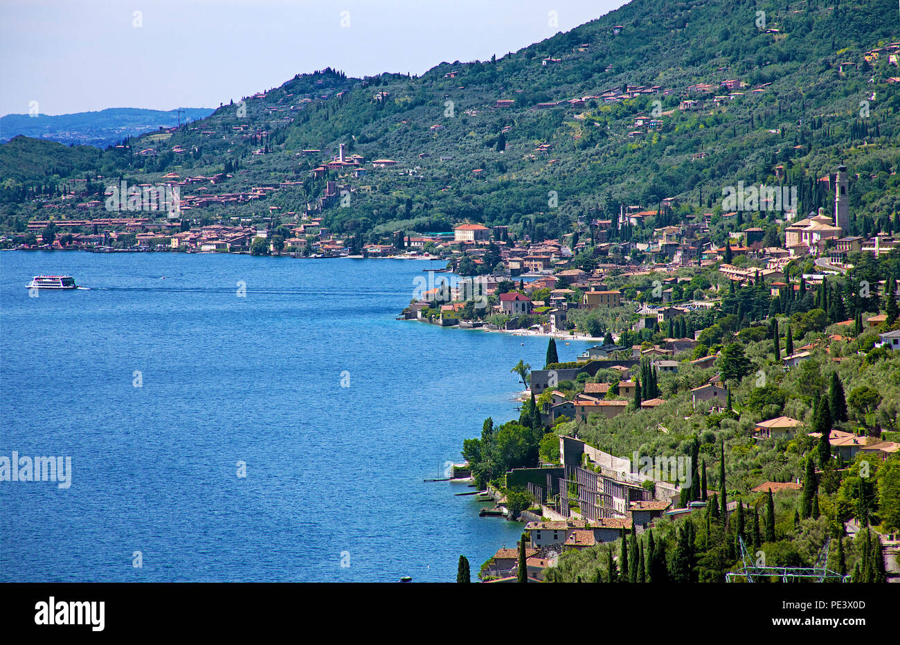 Gargnano at westbank of Garda Lake, province Brescia, Garda lake, Lombardy, Italy Stock Photo