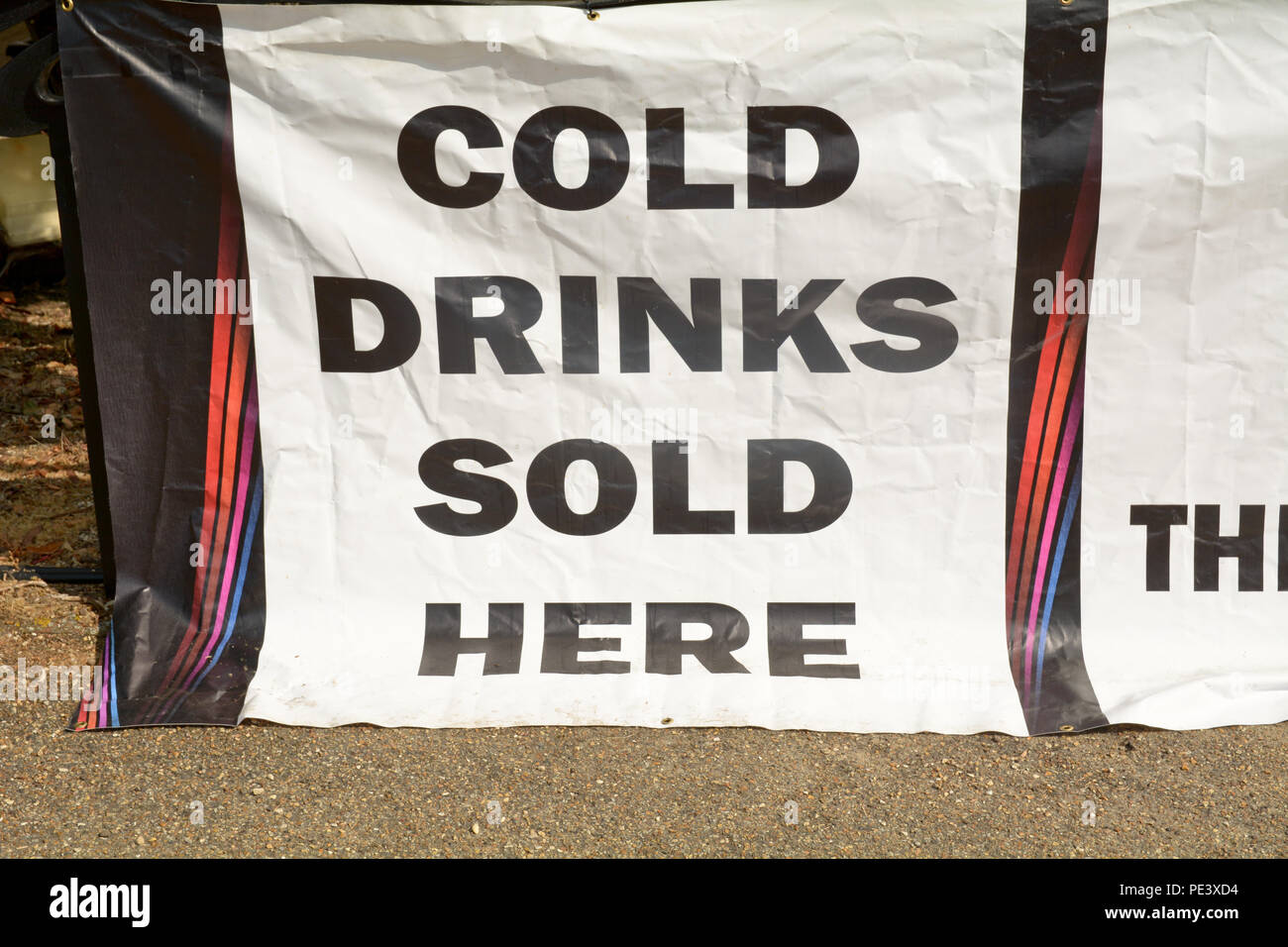 Cold Drinks Sold Here sign Stock Photo