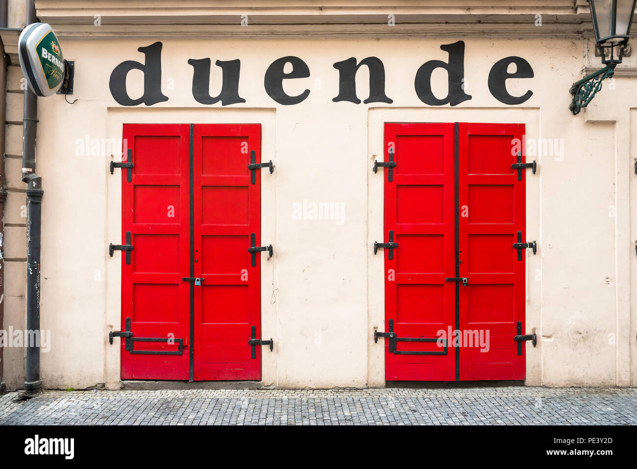 Duende View Of The Locked Red Doors Of The Duende Nightclub In