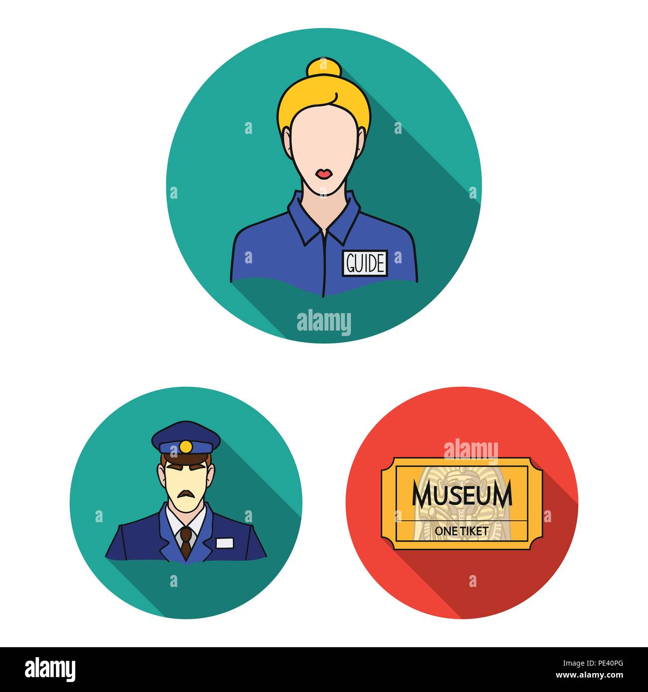 Museum and gallery flat icons in set collection for design. Storage and ...