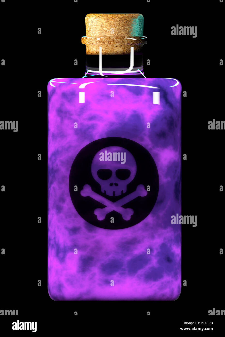 Flask of poison, container with poisonous liquid. Highly dangerous