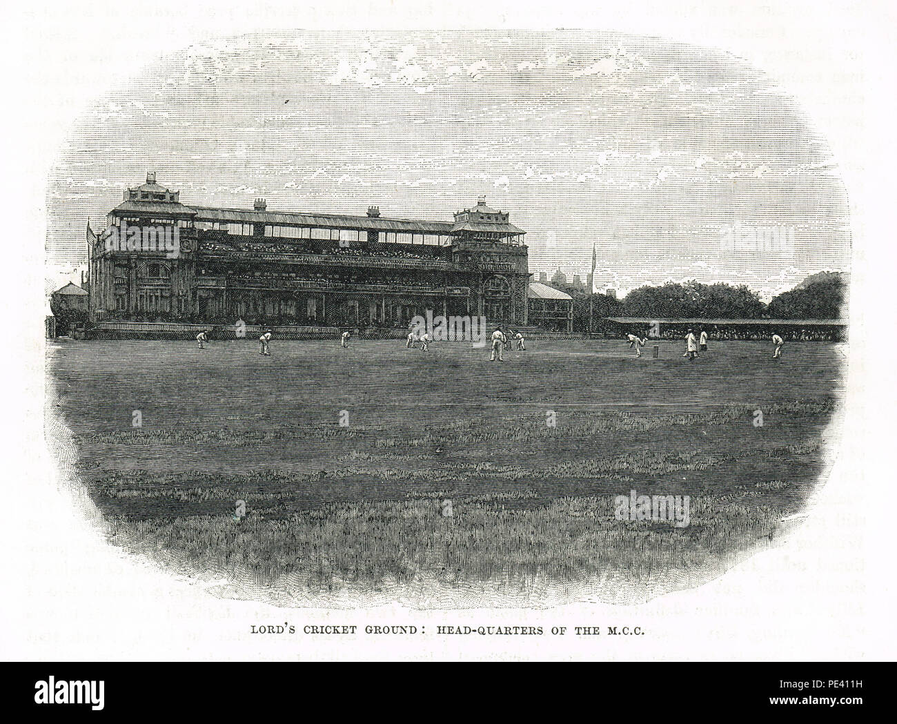 Lord's Cricket ground, headquarters of the M C C, 19th Century view Stock Photo