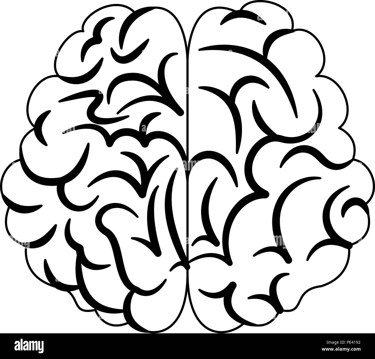 Human brain cartoon in black and white Stock Vector Image & Art - Alamy