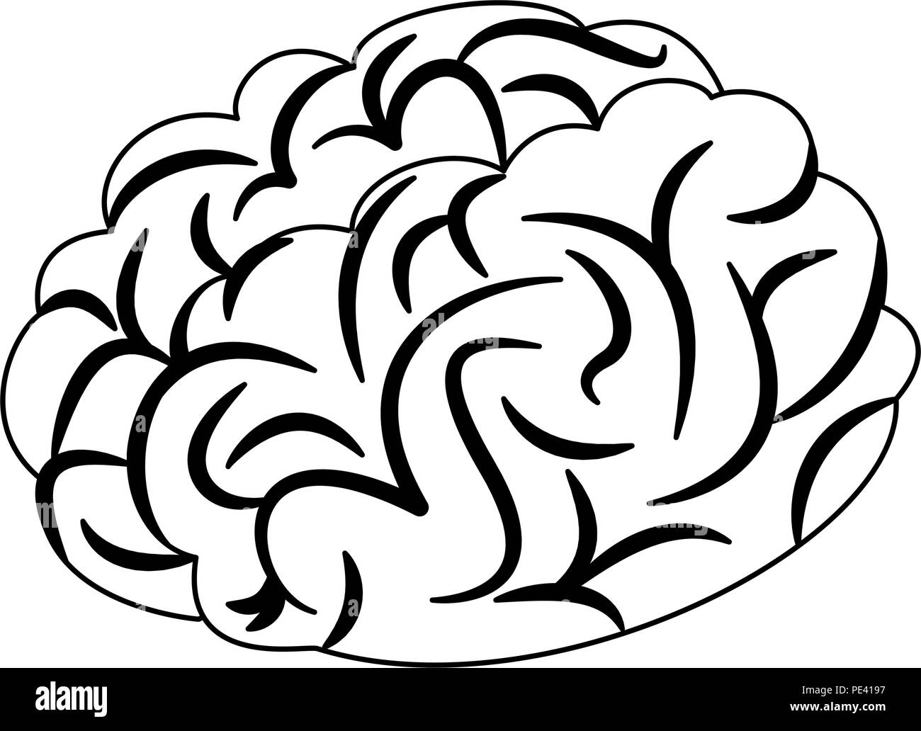 Human brain cartoon in black and white Stock Vector Image & Art - Alamy