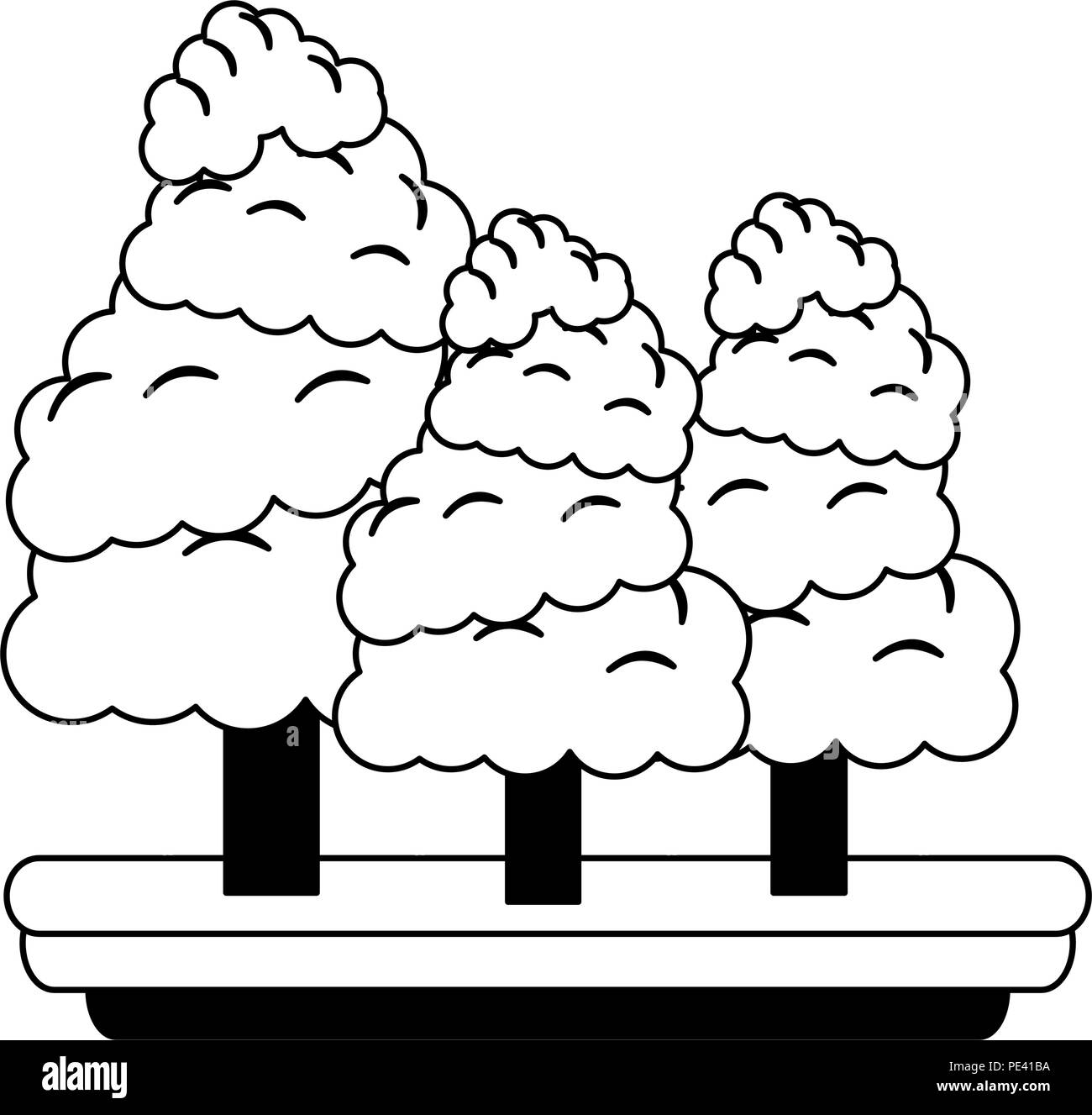 Trees at nature in black and white Stock Vector Image & Art - Alamy