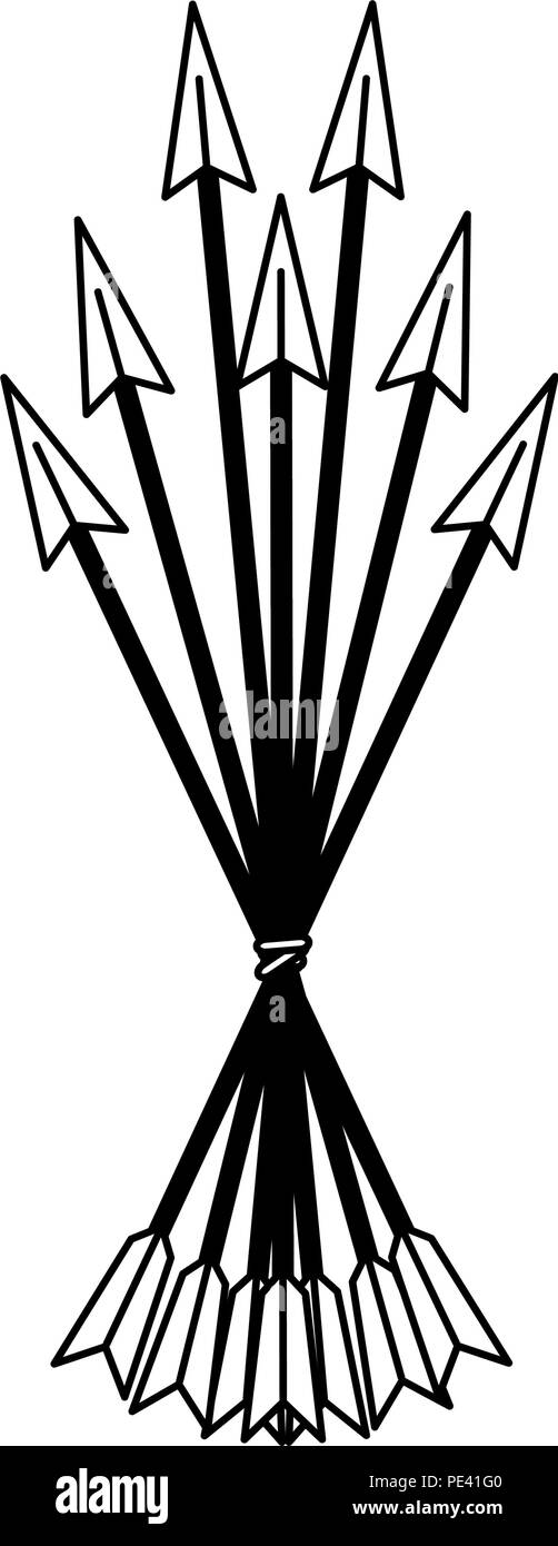 Bow arrows symbol in black and white Stock Vector Image & Art - Alamy