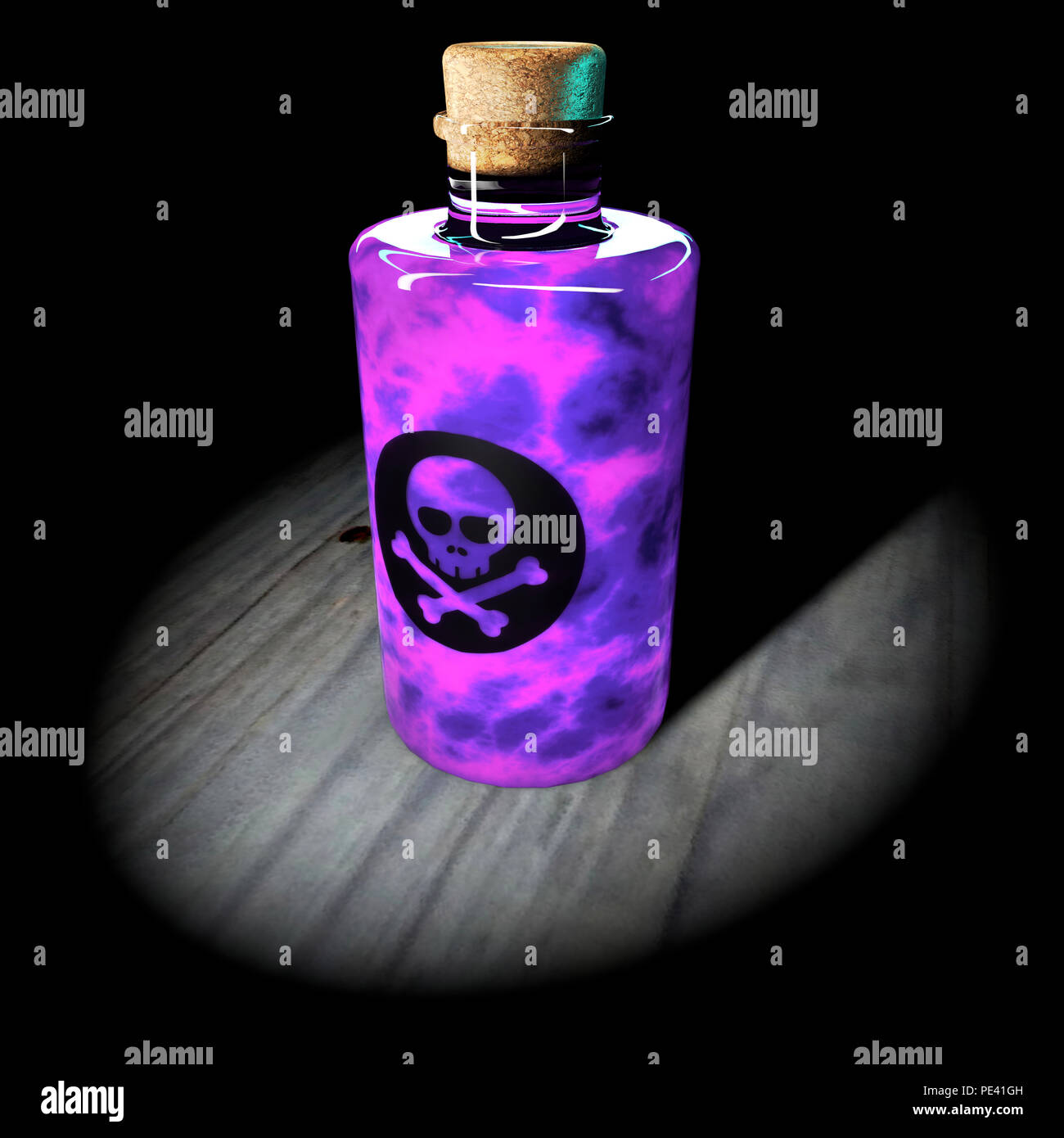 Flask of poison, container with poisonous liquid. Highly dangerous