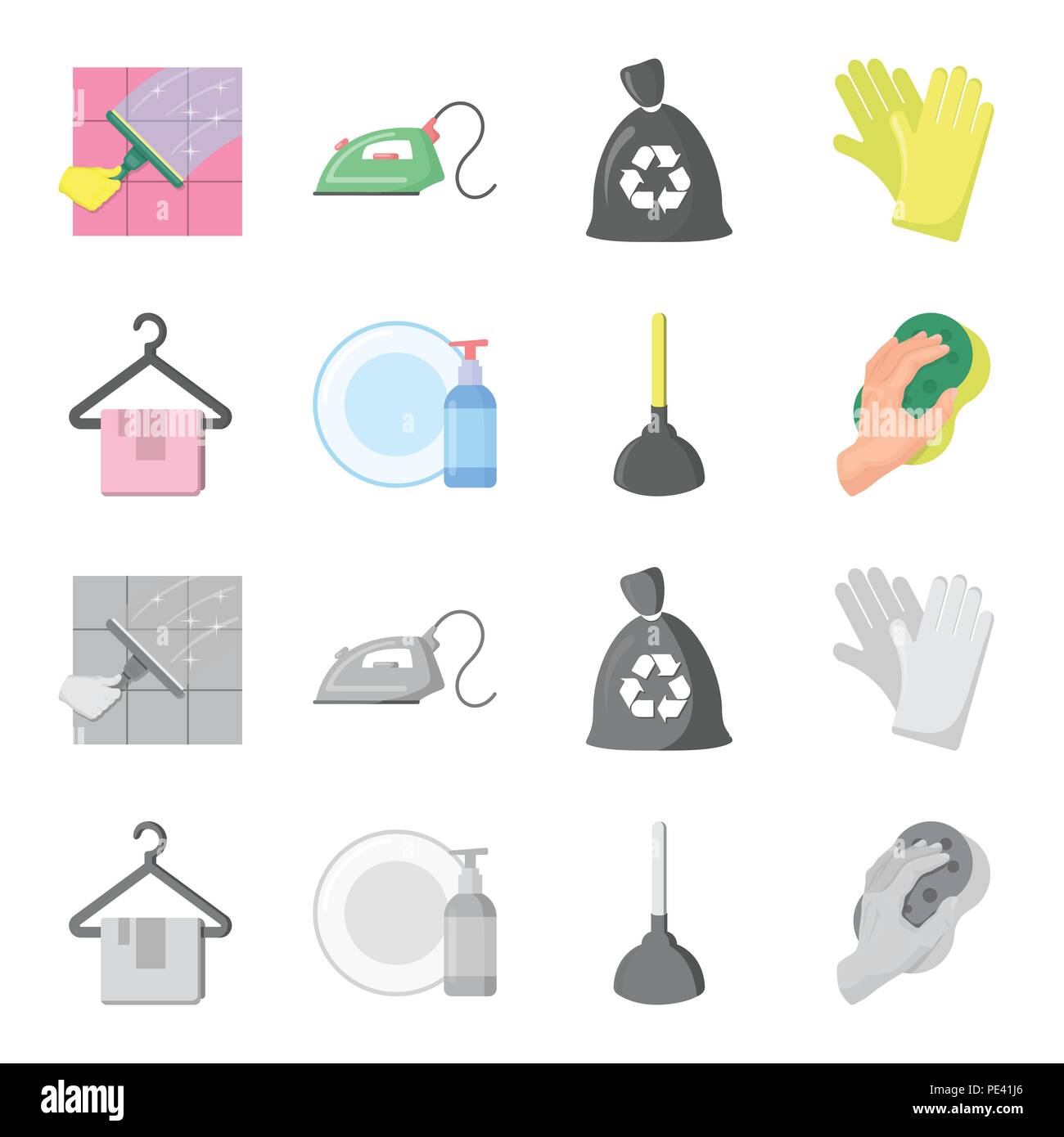https://c8.alamy.com/comp/PE41J6/cleaning-and-maid-cartoonmonochrome-icons-in-set-collection-for-design-equipment-for-cleaning-vector-symbol-stock-illustration-PE41J6.jpg