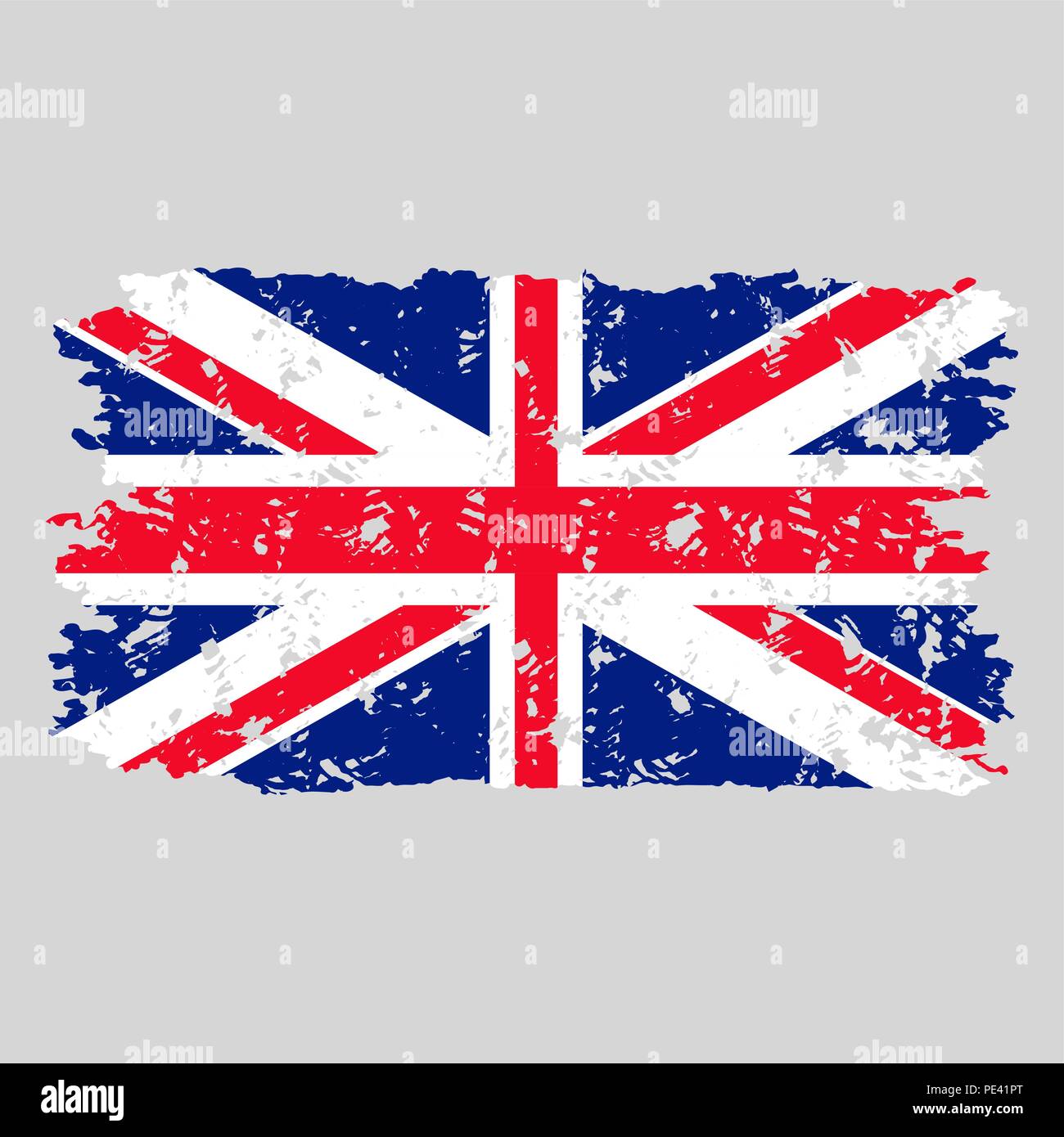 United kingdom flag grunge texture stamp. Vector uk britain, print texture scratched illustration Stock Vector