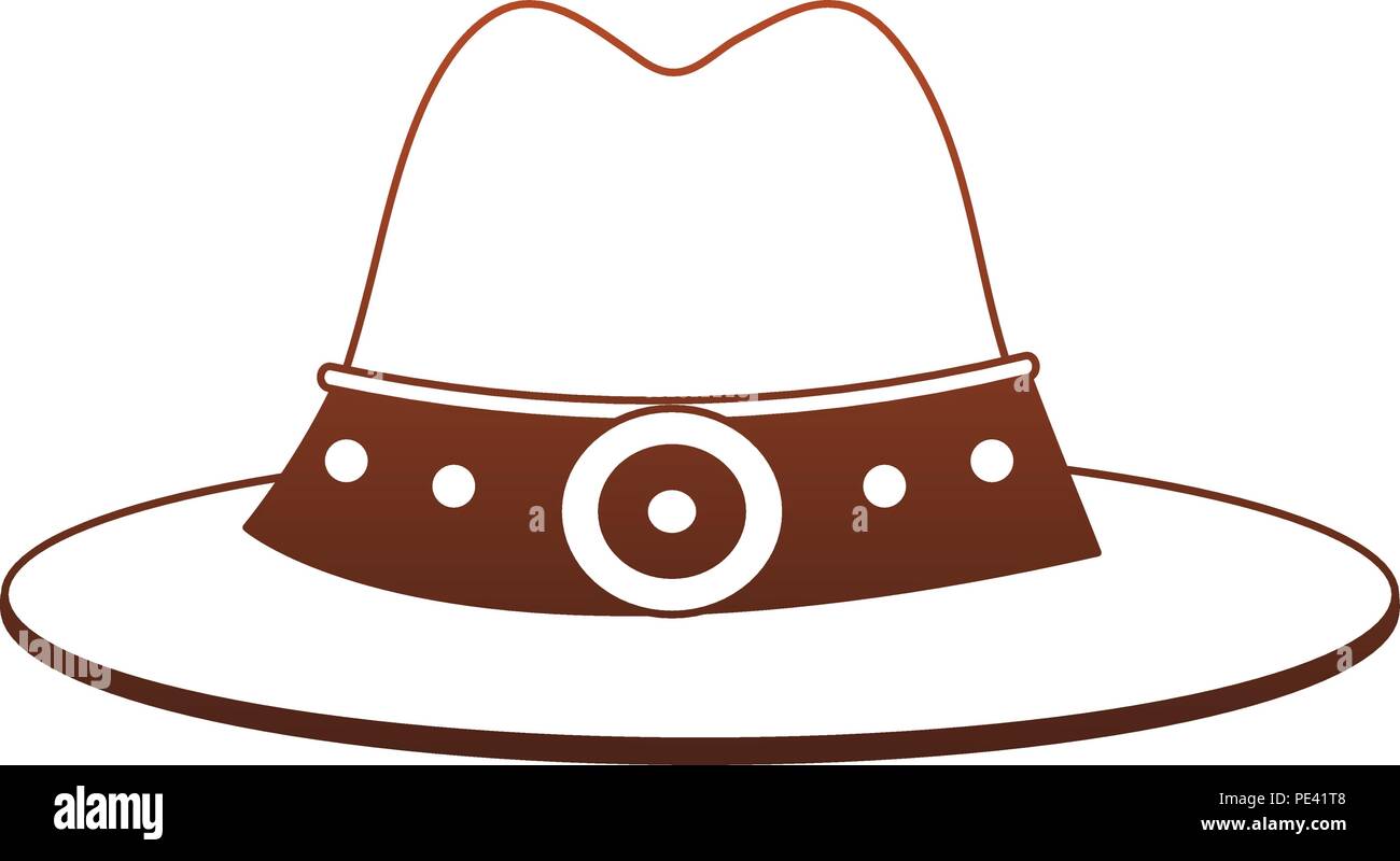 Cowboy hat symbol red lines Stock Vector