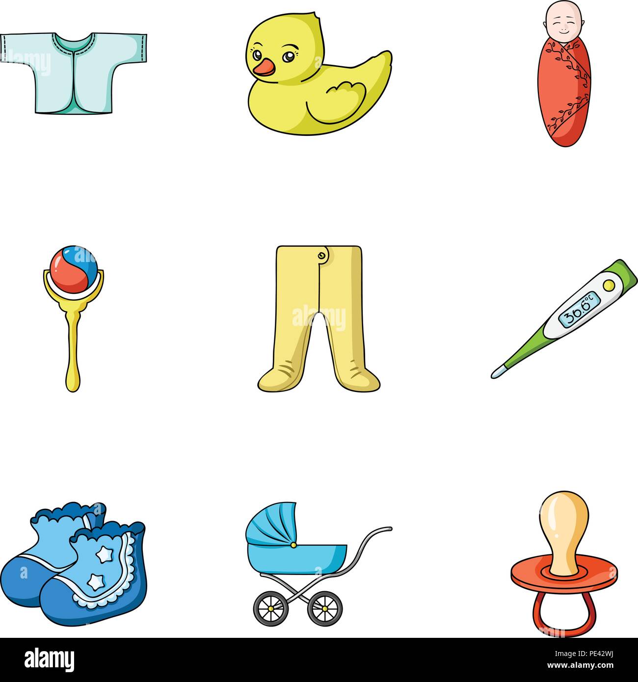 Baby born set icons in cartoon design. Big collection of baby born ...
