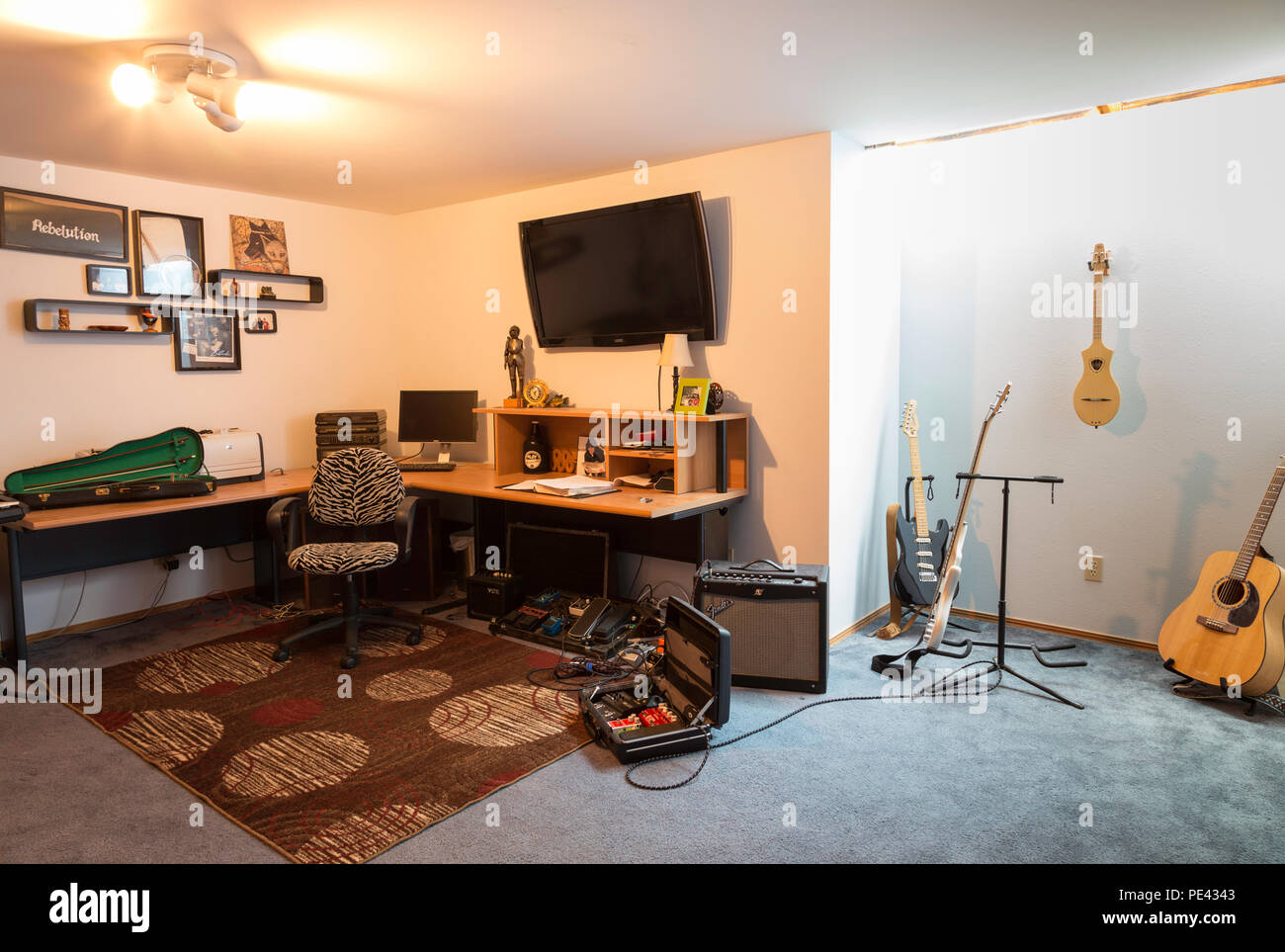 Home Music Room, USA Stock Photo