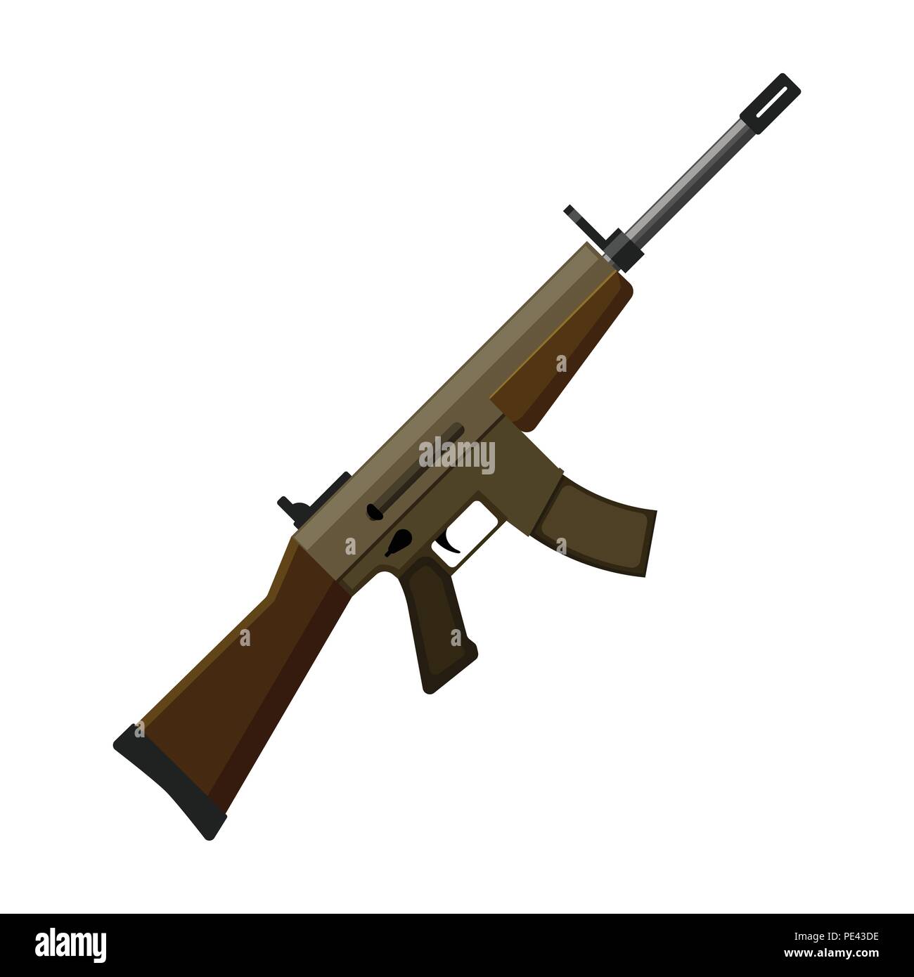 Military assault rifle icon in cartoon style isolated on white ...