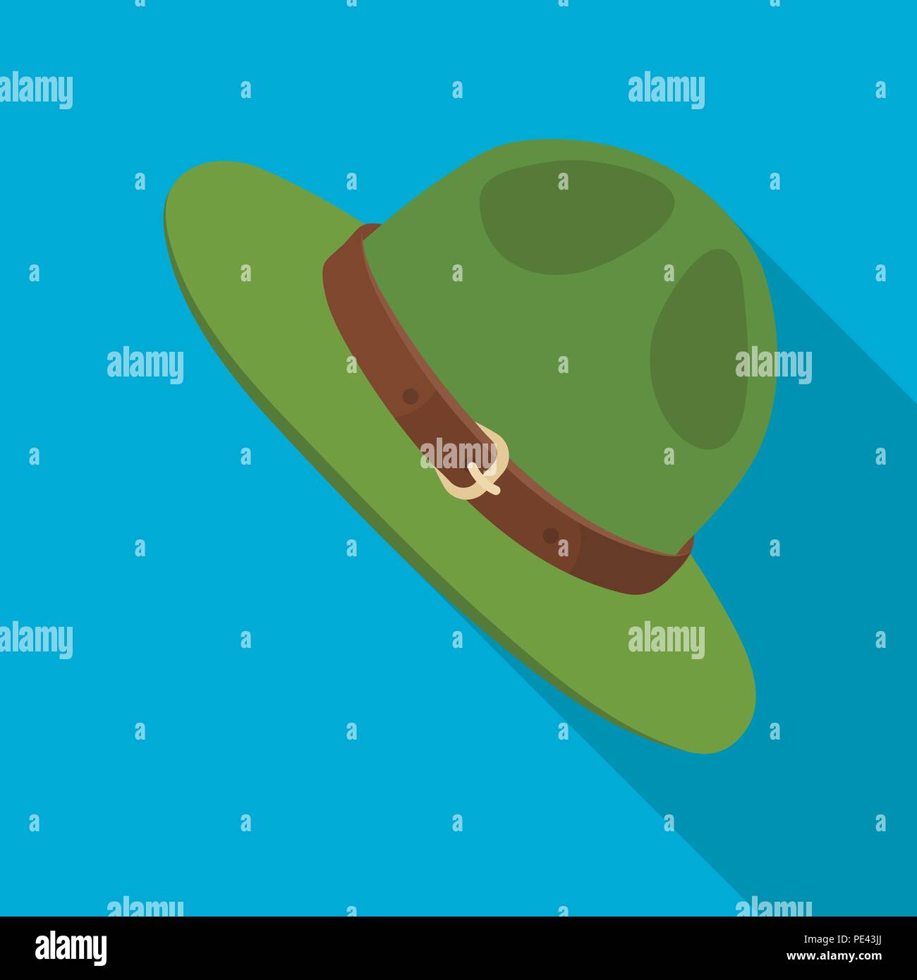 Green hat of a Canadian ranger. Canada single icon in flat style vector ...