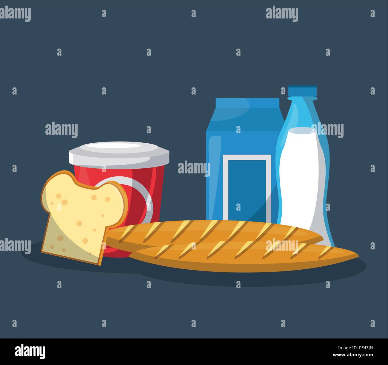 Set of dairy products Stock Vector Image & Art - Alamy