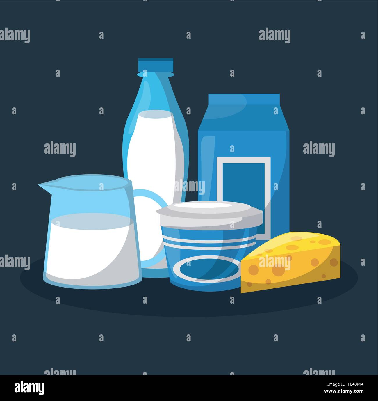 Set of dairy products Stock Vector Image & Art - Alamy