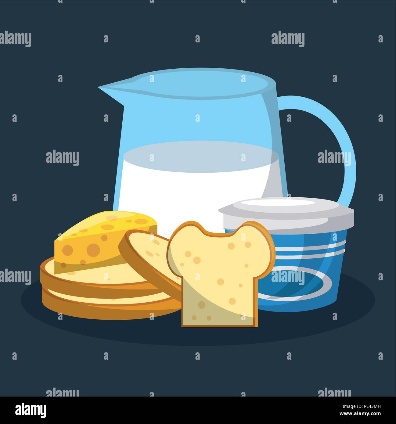 Set of dairy products Stock Vector Image & Art - Alamy