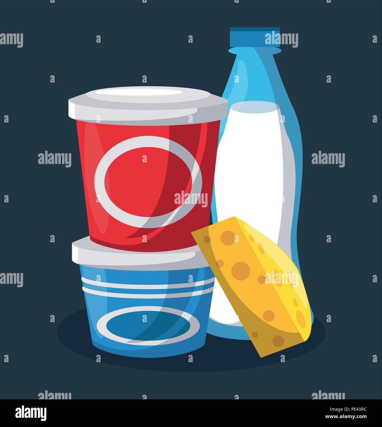 Set of dairy products Stock Vector Image & Art - Alamy
