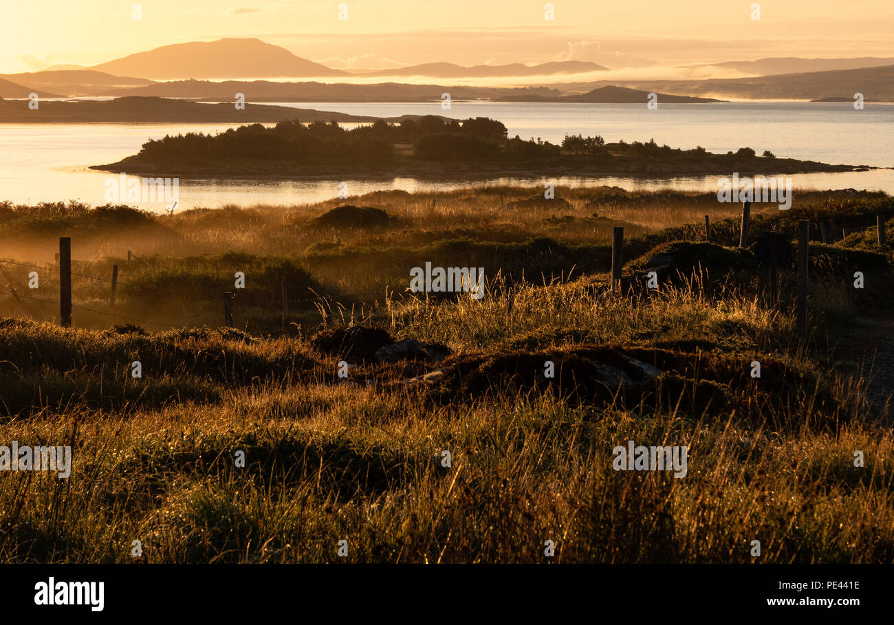 Coast of Inis Ni near Roundstone Connemara Ireland at dawn Stock Photo