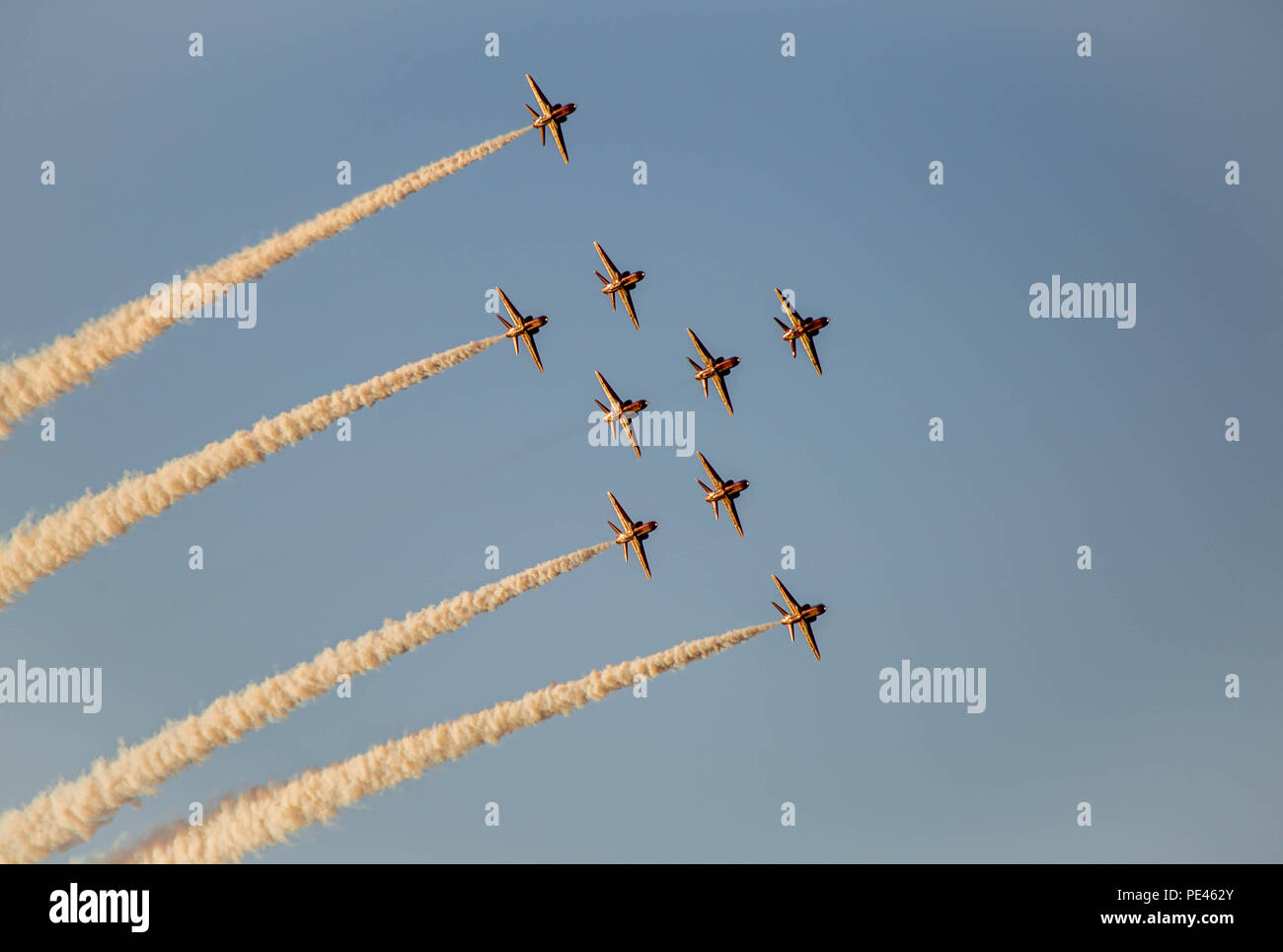 RAF's Red Arrows display for Lendy's Cowes Week 10th August 2018F Stock Photo