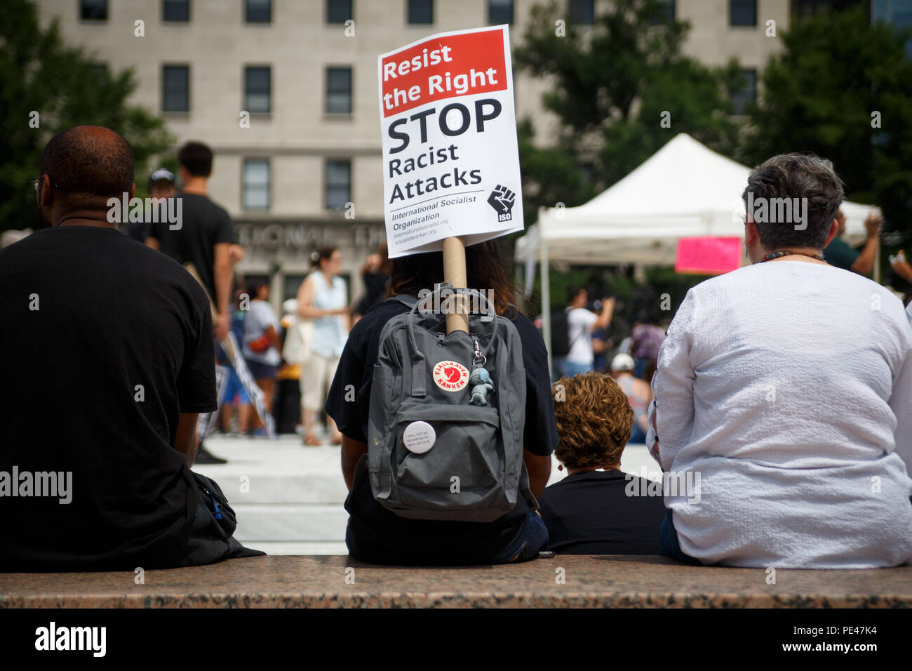 Washington, United States. 12th Aug, 2018. Protesters attend the Unite ...