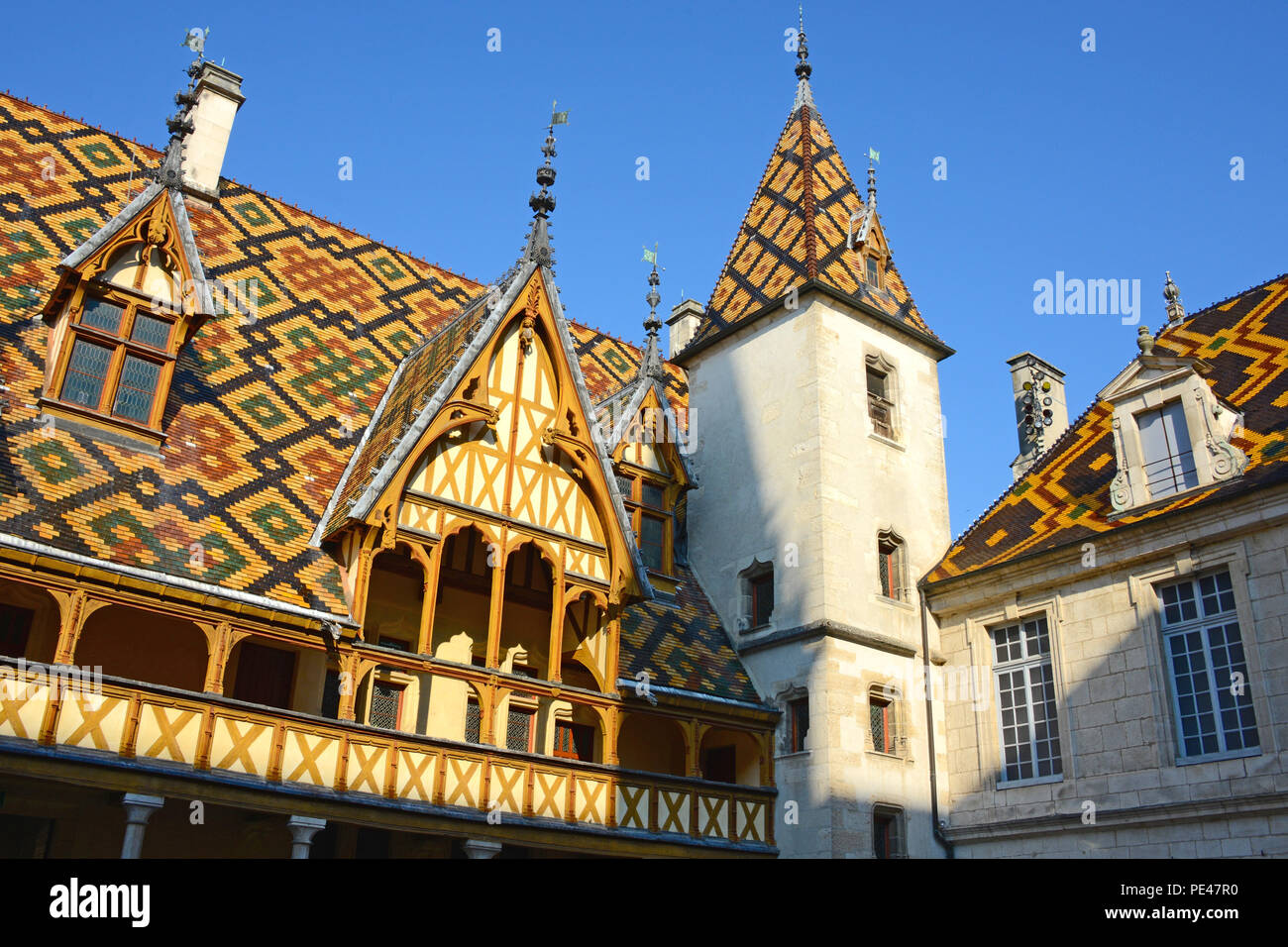 Hotel Dieu, Beaune, Burgundy, France Stock Photo