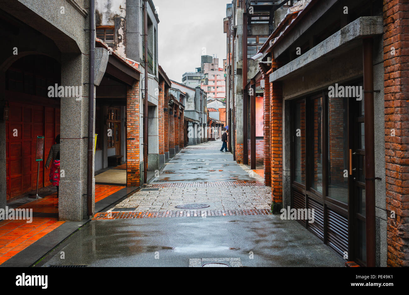 View of Bopiliao ancient street in Taipei Taiwan Stock Photo