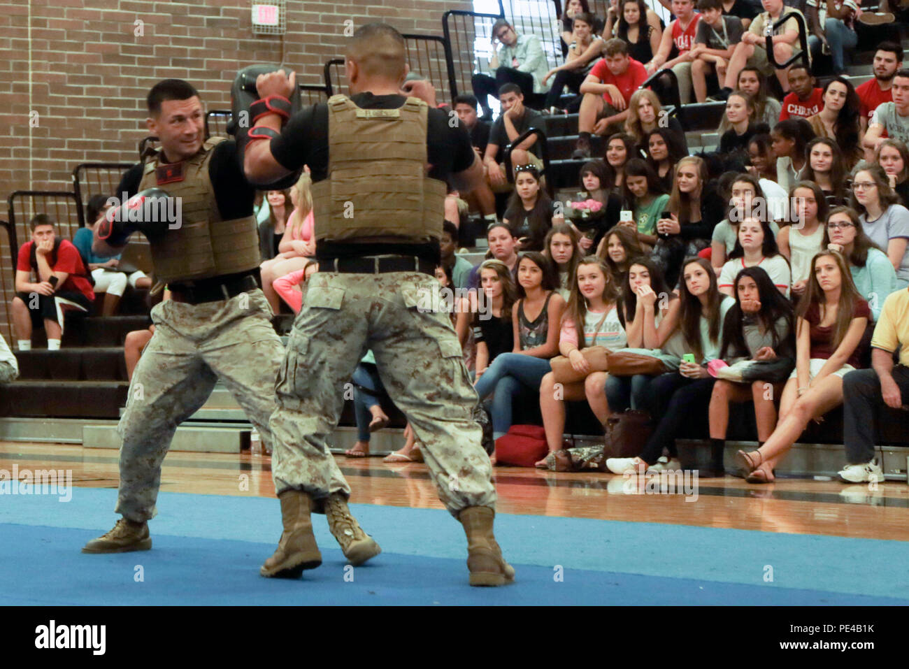 U.S. Marine Corps Sgt. Robert W. Parente, left, and Sgt. Christopher