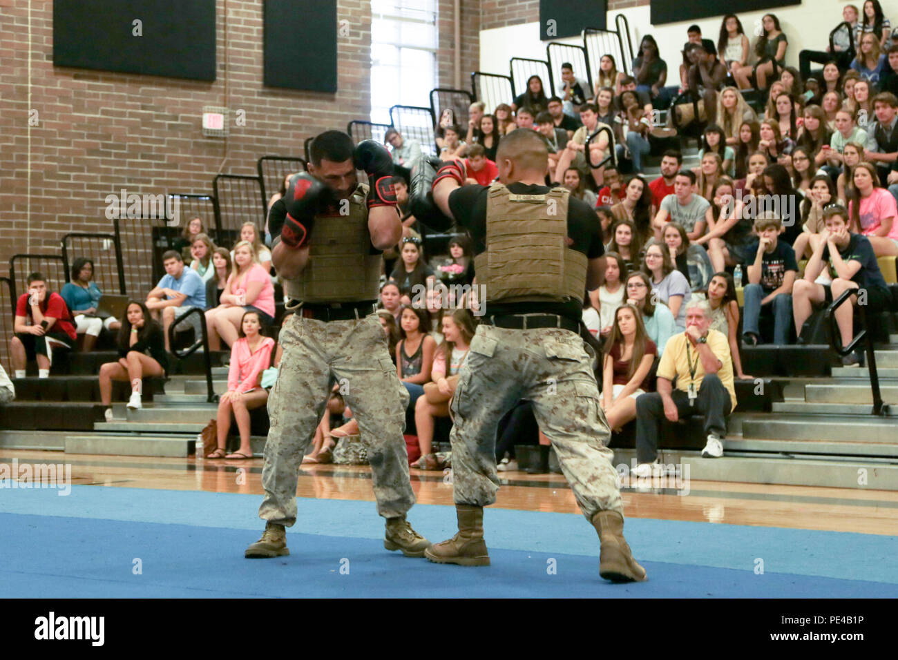 U.S. Marine Corps Sgt. Robert W. Parente, left, and Sgt. Christopher