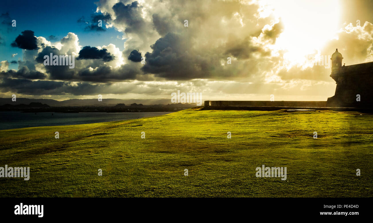 Sunset Old San Juan Puerto Rico Stock Photo - Alamy