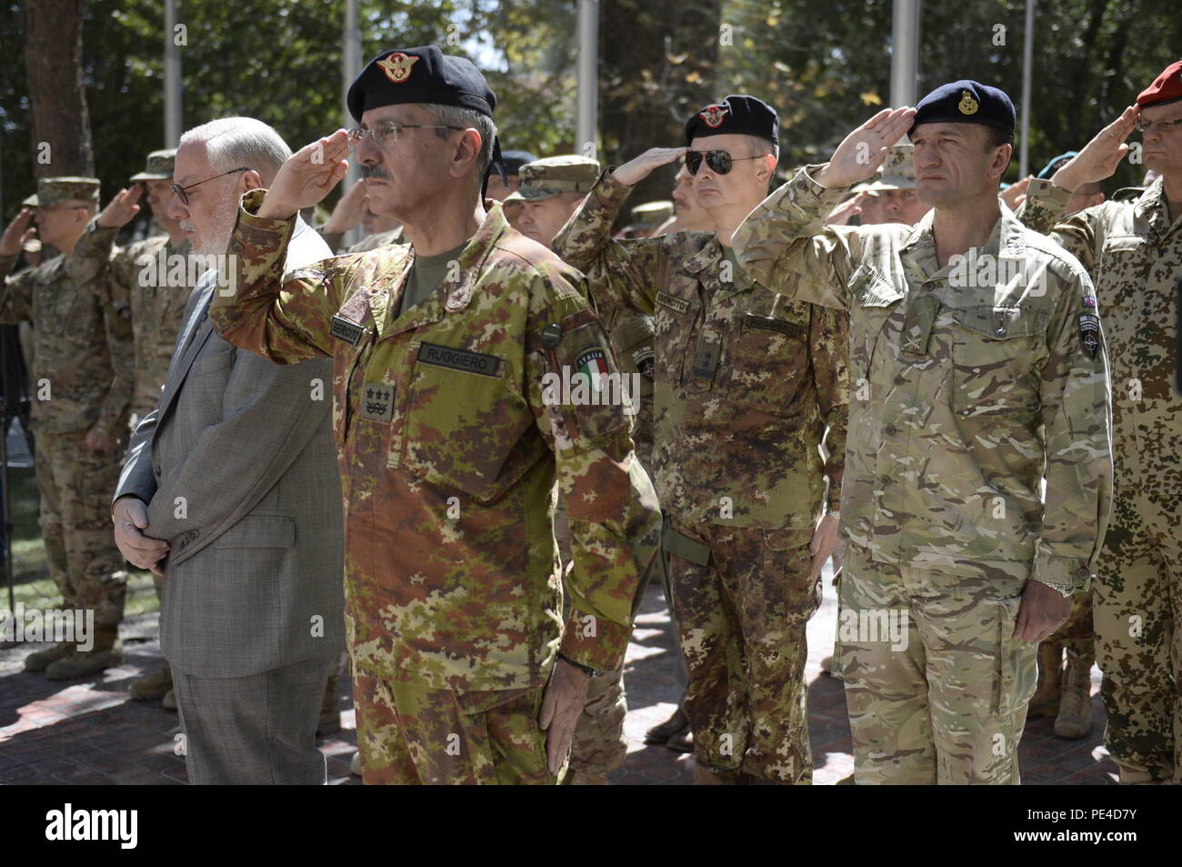 Coalition Troops Stand Together On The Anniversary Of The 9 11 Attacks On America During A Wreath Laying Ceremony Held At Rs Headquarters In Kabul Afghanistan About 1 0 Rs Members From 42 Countries