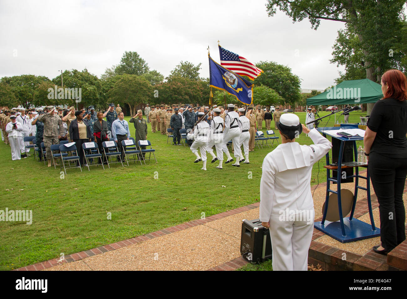 NORFOLK (Sept. 11, 2015) Sailors and civilians stationed at Naval