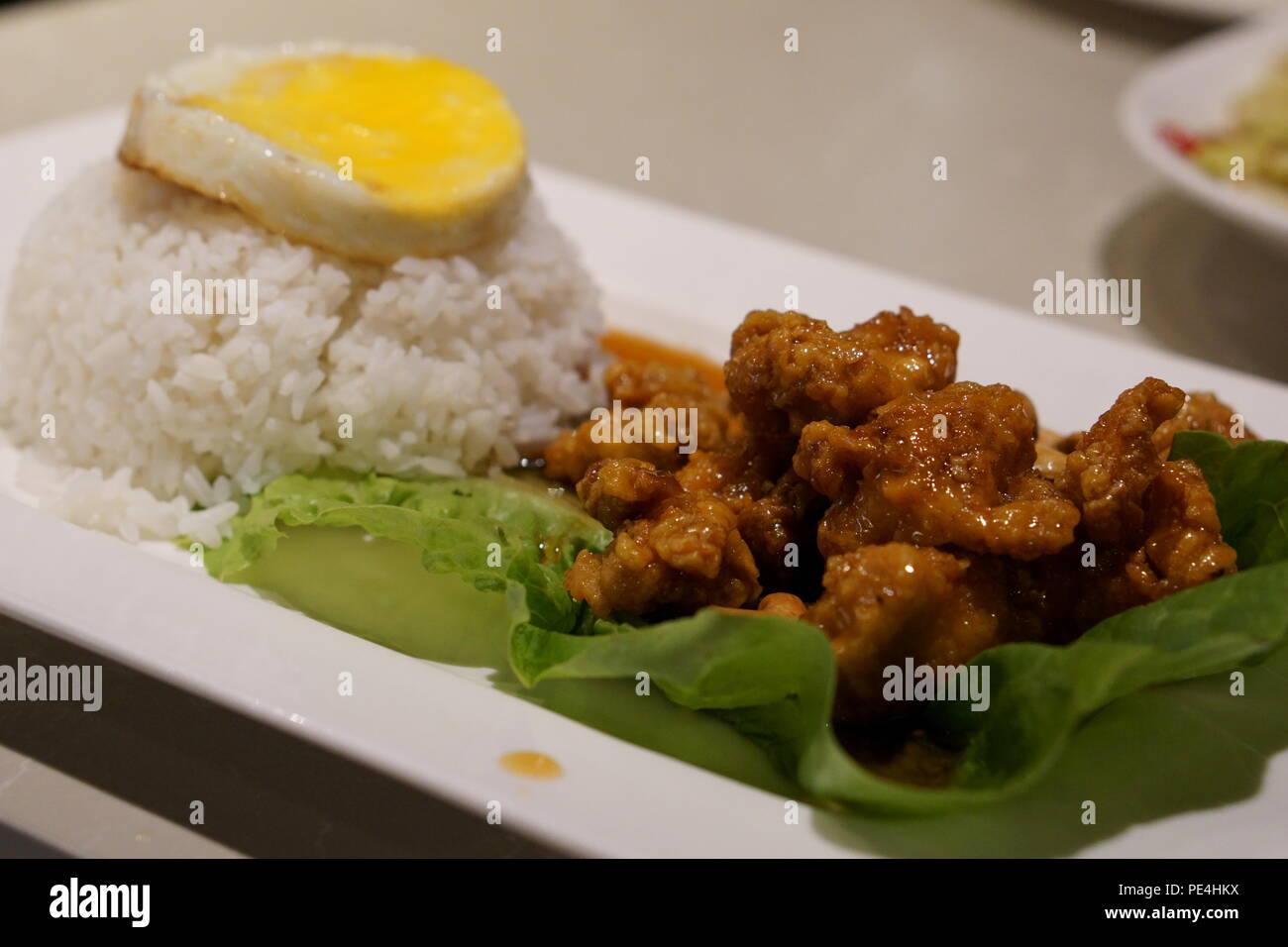 Fried chicken rice- Bali thai food Stock Photo