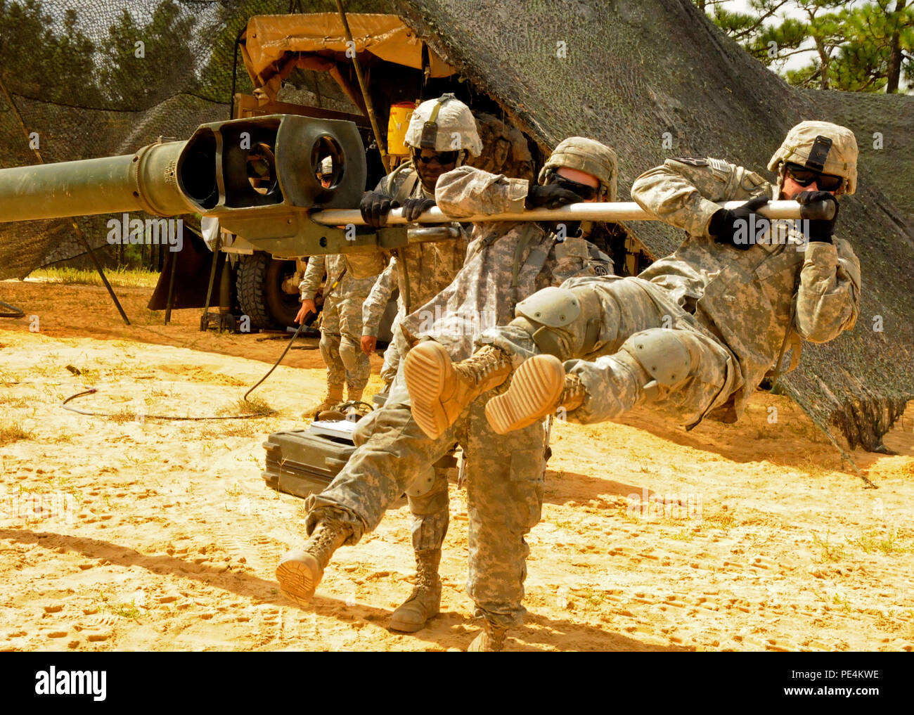 A M777A2 howitzer crew, assigned to 2nd Battalion, 319th Airborne Field ...