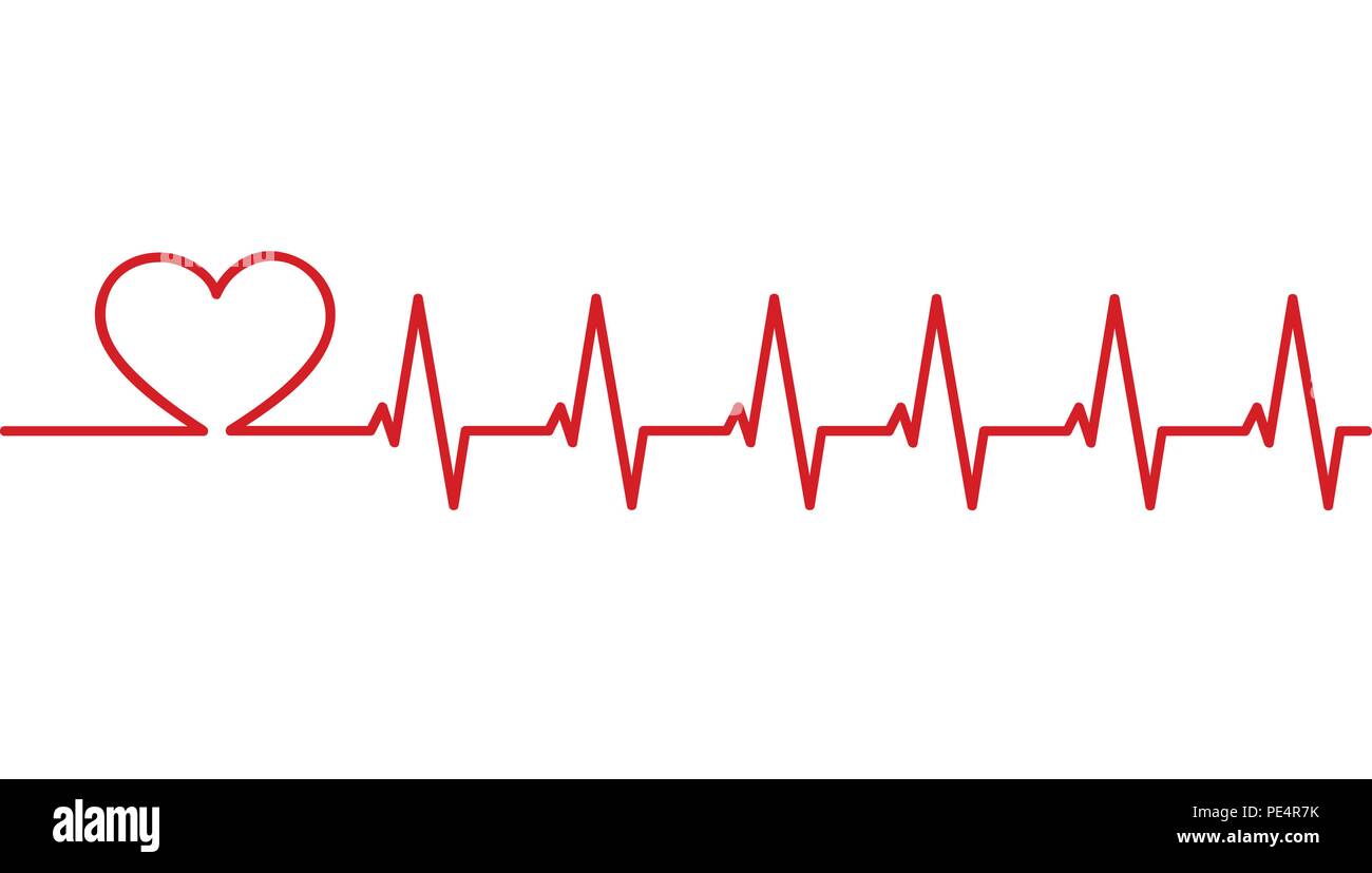 heartbeat love simple red vector illustration EPS10 Stock Vector