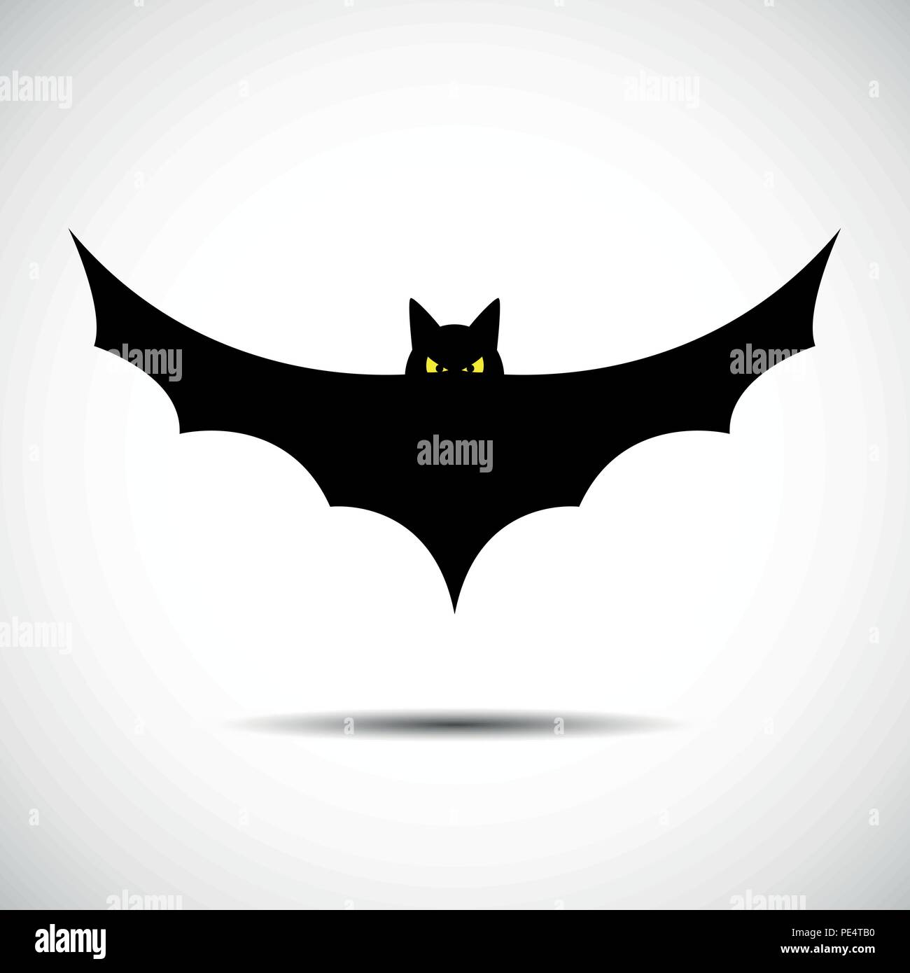 halloween flying bat on white background Silhouette vector illustration EPS10 Stock Vector
