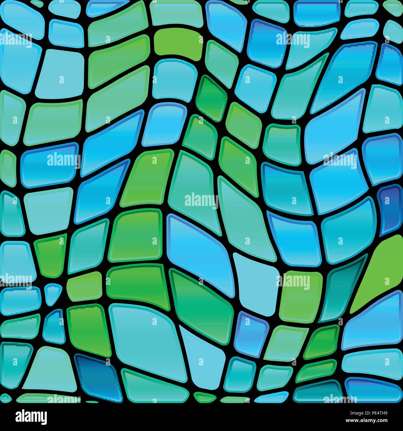 abstract vector stained-glass mosaic background - blue and green Stock ...