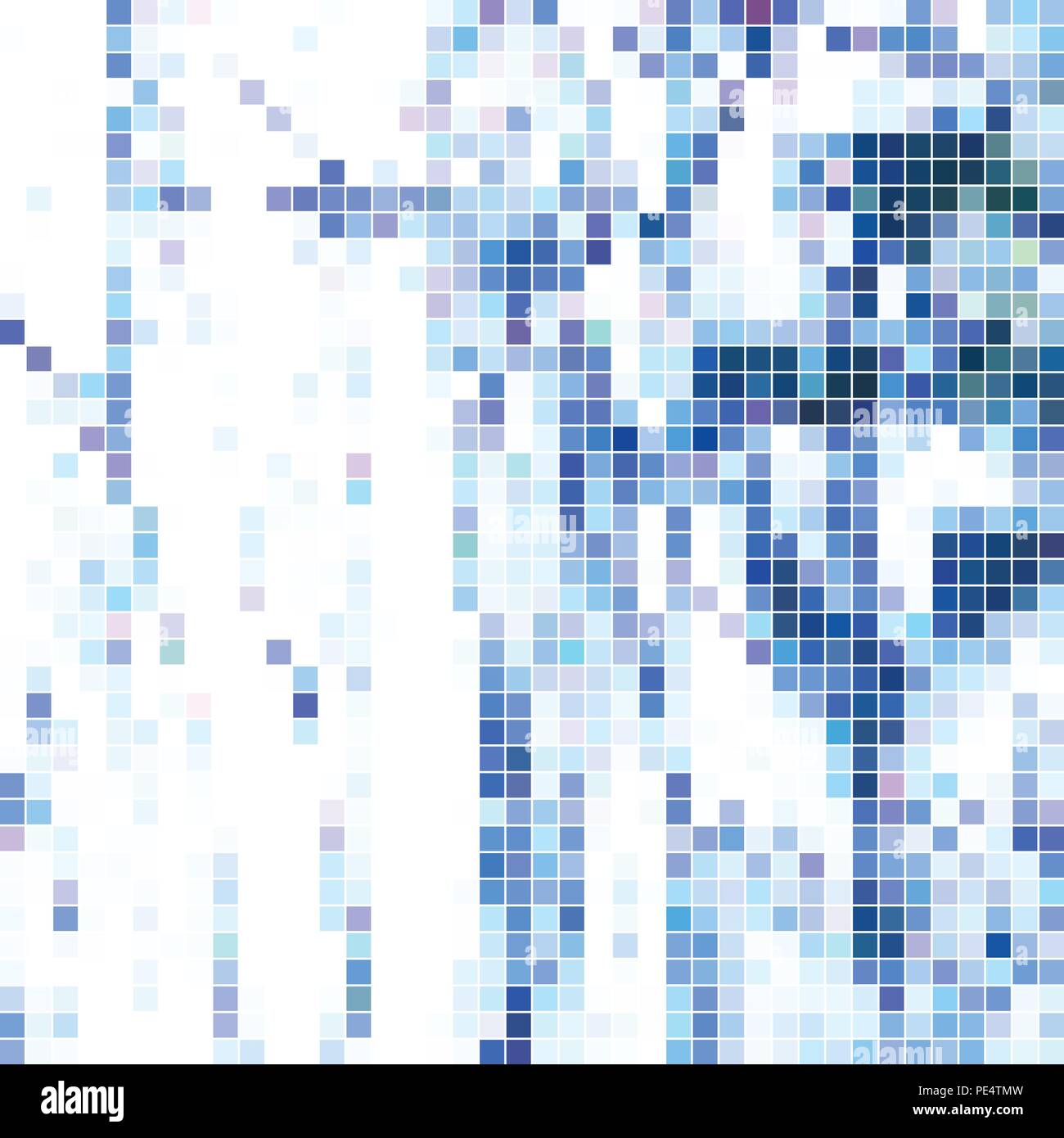abstract vector square pixel mosaic background - blue and white Stock ...