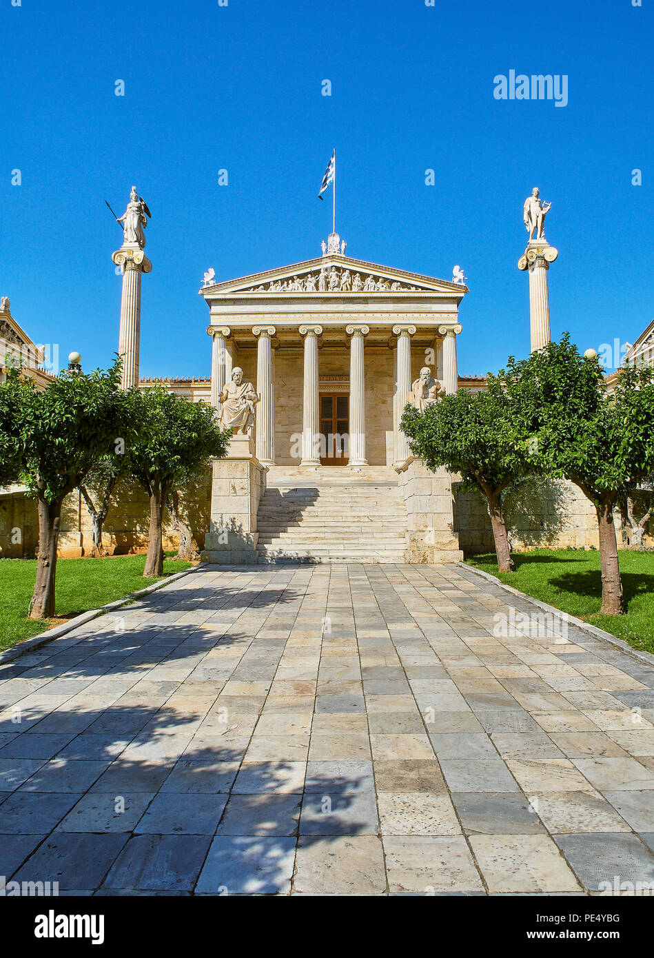 Principal facade of The Academy of Athens, Greece National academy