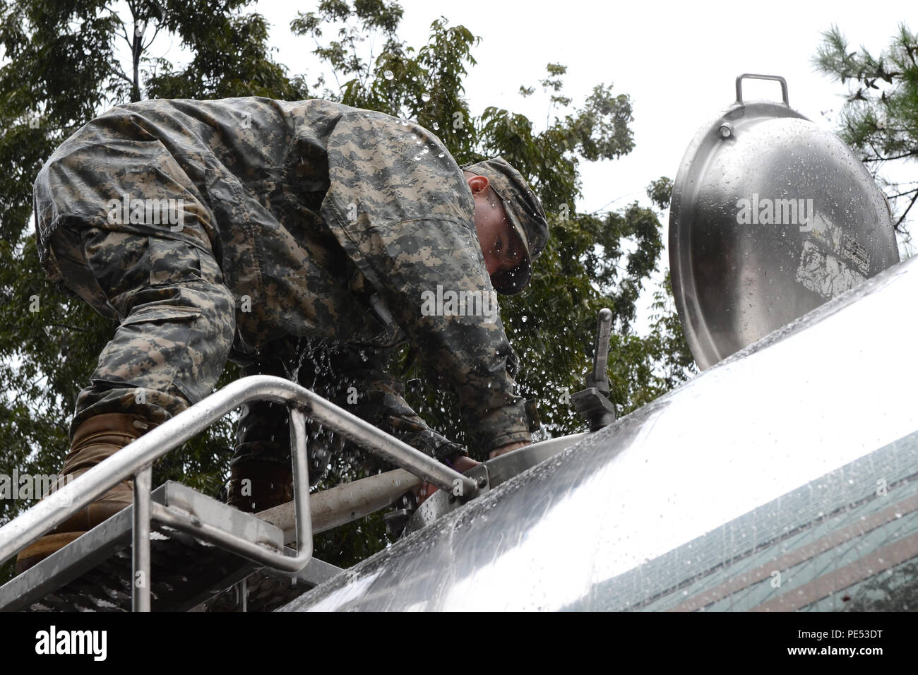 U.S. Army Sgt. James Rowe, a water purification specialist assigned to