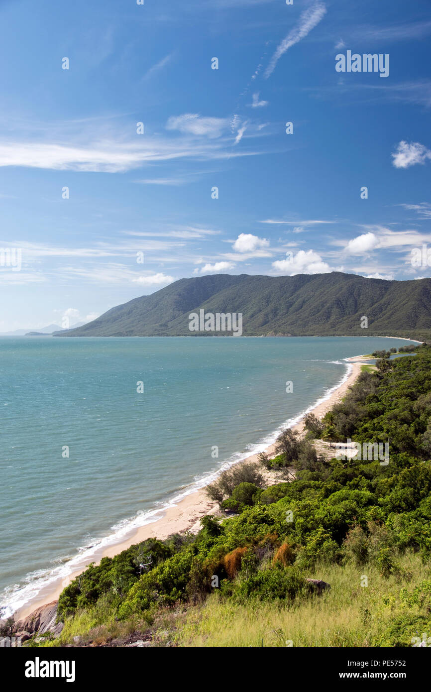 View from Rex Lookout, between Cairns and Port Douglas, over Trinity Bay, Queensland, Australia. Stock Photo