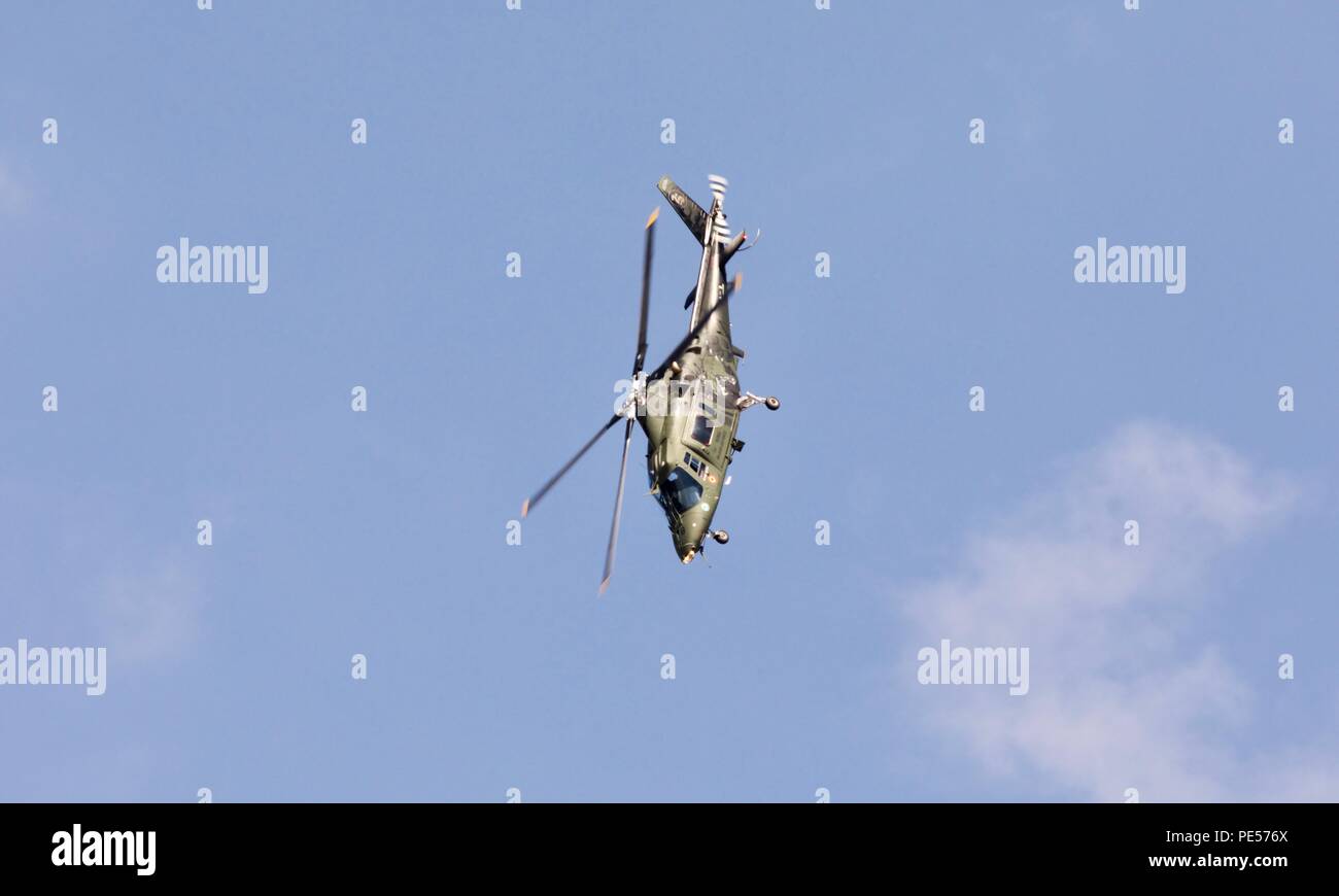 Belgian Air Component - Agusta A109BA light attack and reconnaissance helicopter from 1 Helicopter Wing, Beauvechain at the 2018 Air Tattoo Stock Photo