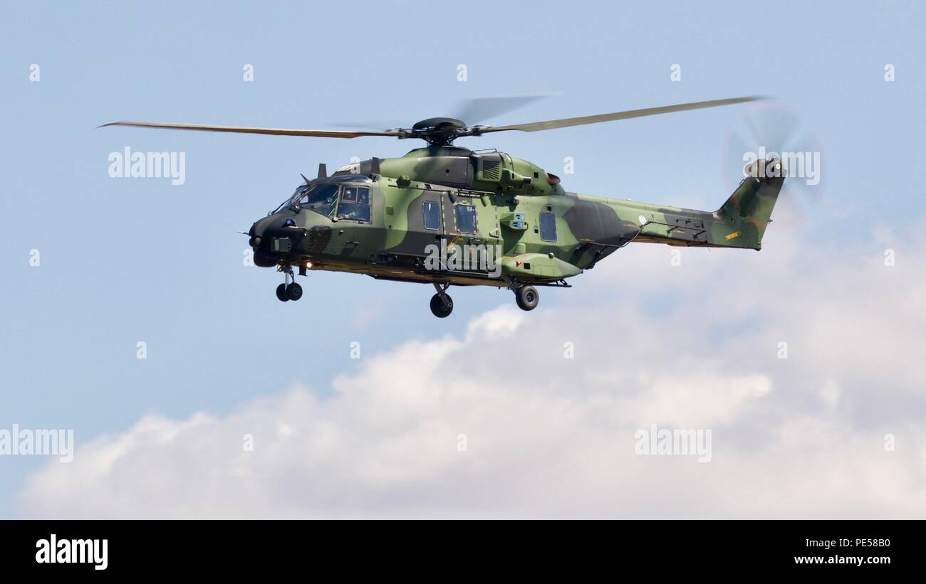 Finnish Army - NHIndustries NH90 TTH military helicopter from Utti Jaeger Regiment displaying at the 2018 Royal International Air Tattoo Stock Photo