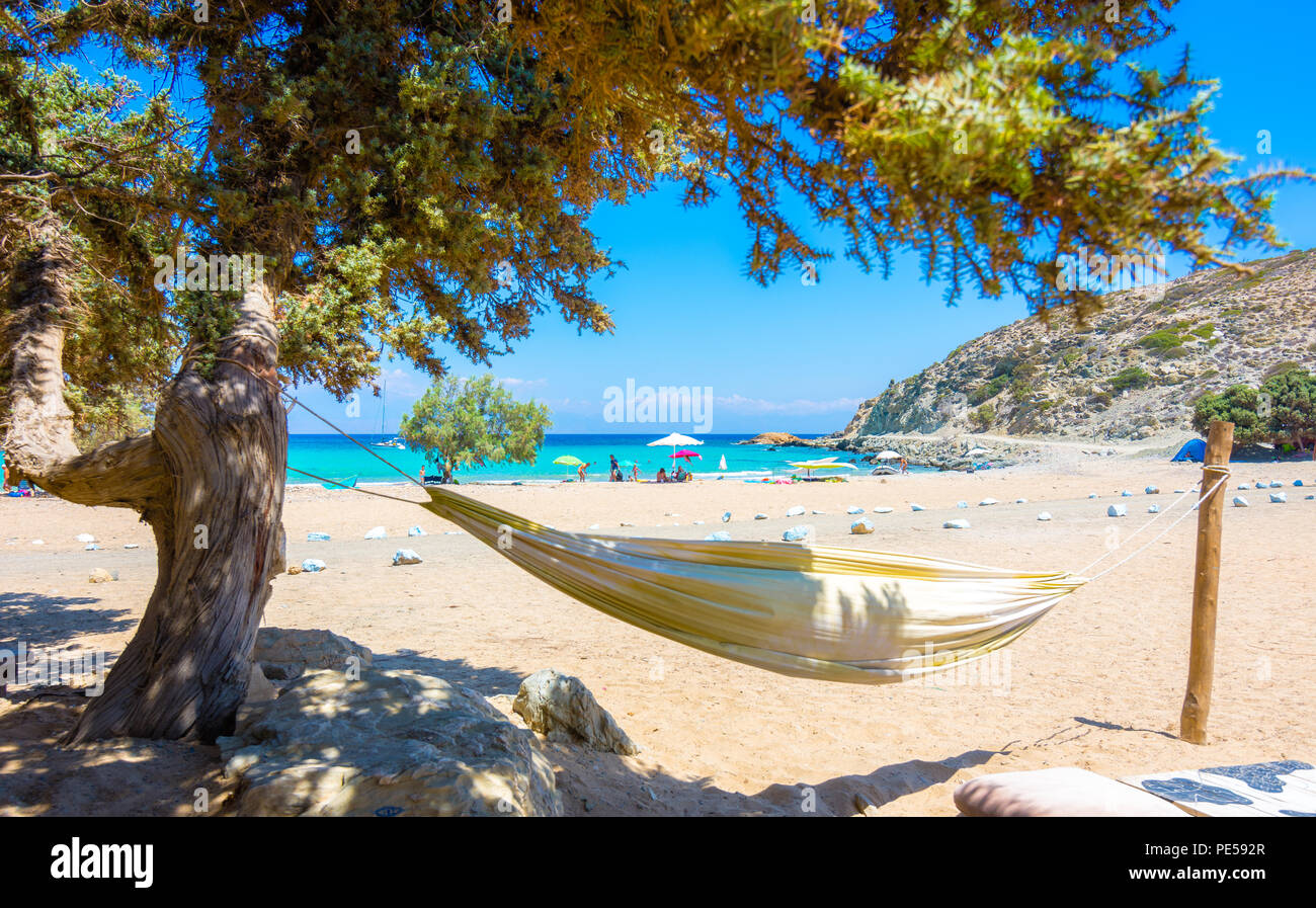 The tropical and scenic nudist beach of Sarakiniko on Gavdos island
